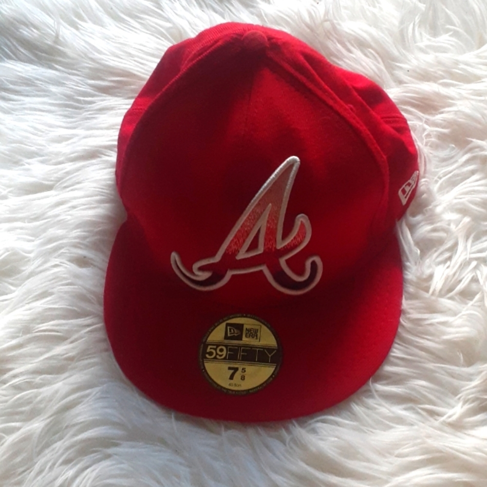 Authentic New Eras Red Atlanta Braves Snapback Cap Hat